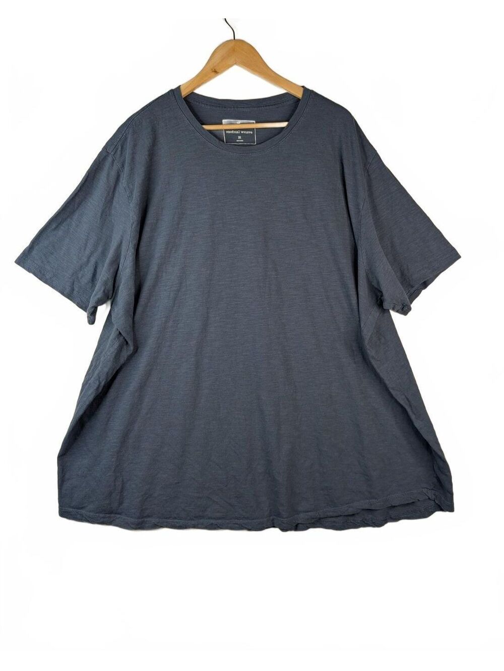 Mutual Weave Crew Neck T-Shirt 100% Cotton Blue Men's 3XL